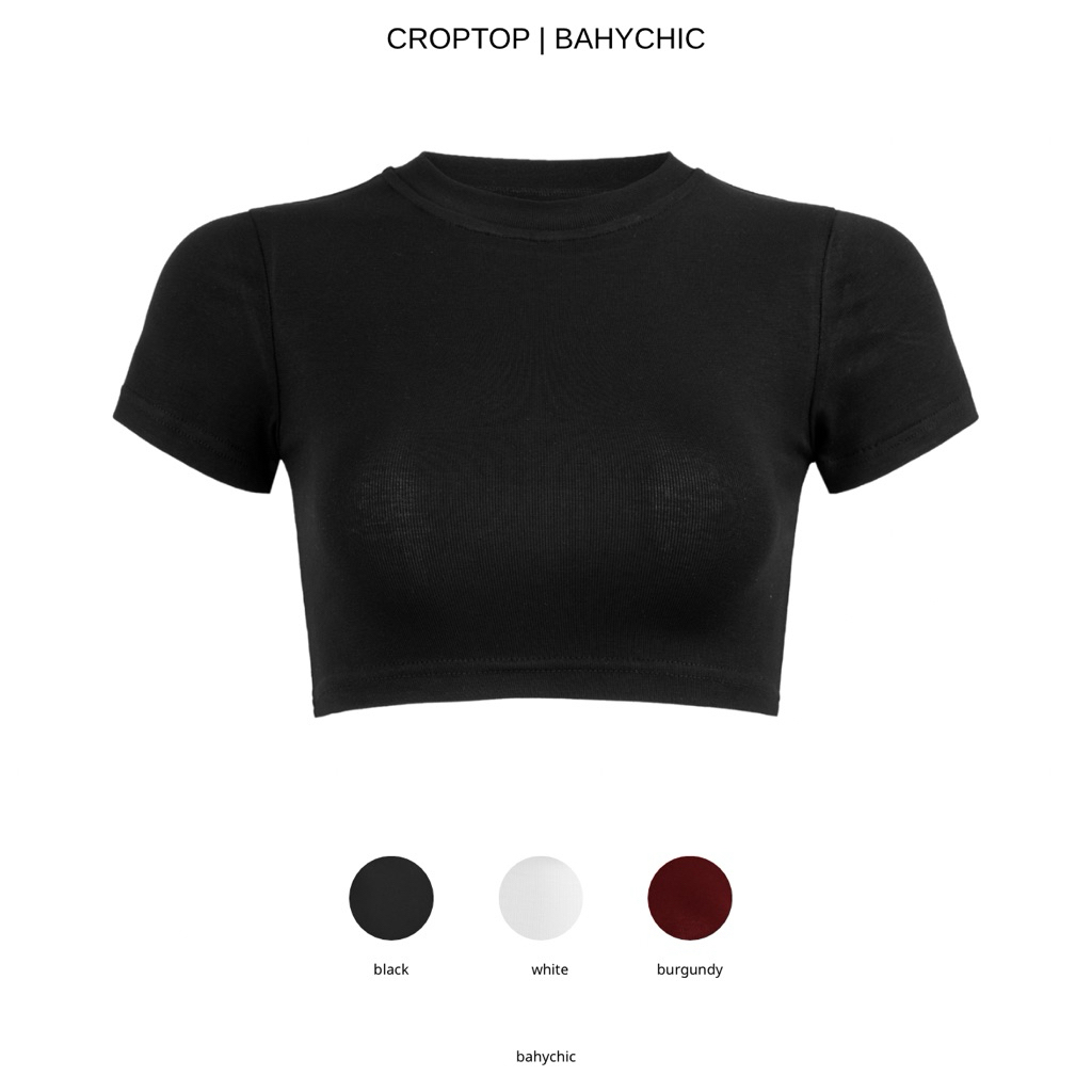 ( CROPTOP-VER1) Áo thun croptop form ngắn, ôm sát cơ thể | BAHYCHIC
