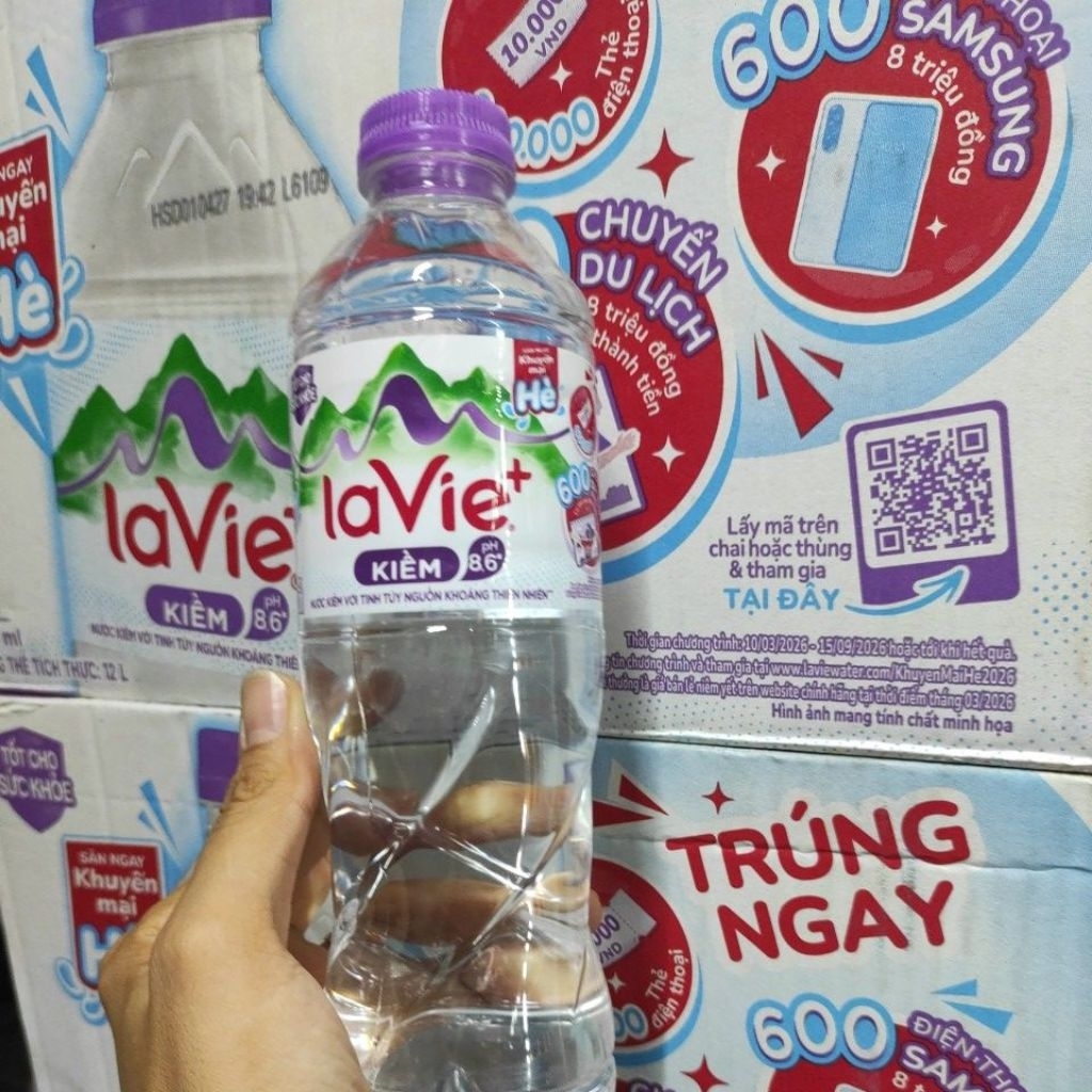Thùng 24 chai nước Lavie kiềm 500ml