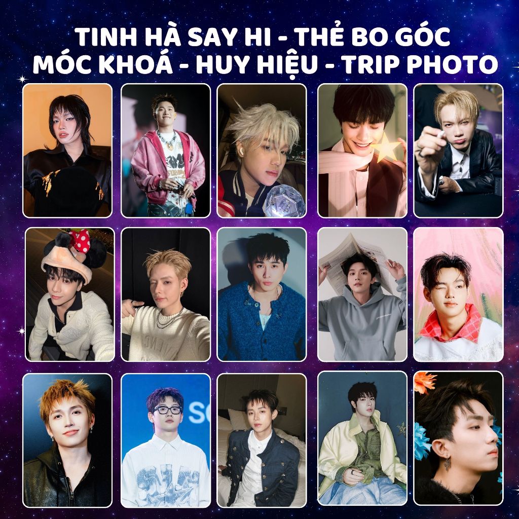 Tinh Hà Say Hi - card bo góc - móc khoá huy hiệu trip photo poster Quang Hùng,Cong B, Vương Bình, Sơ