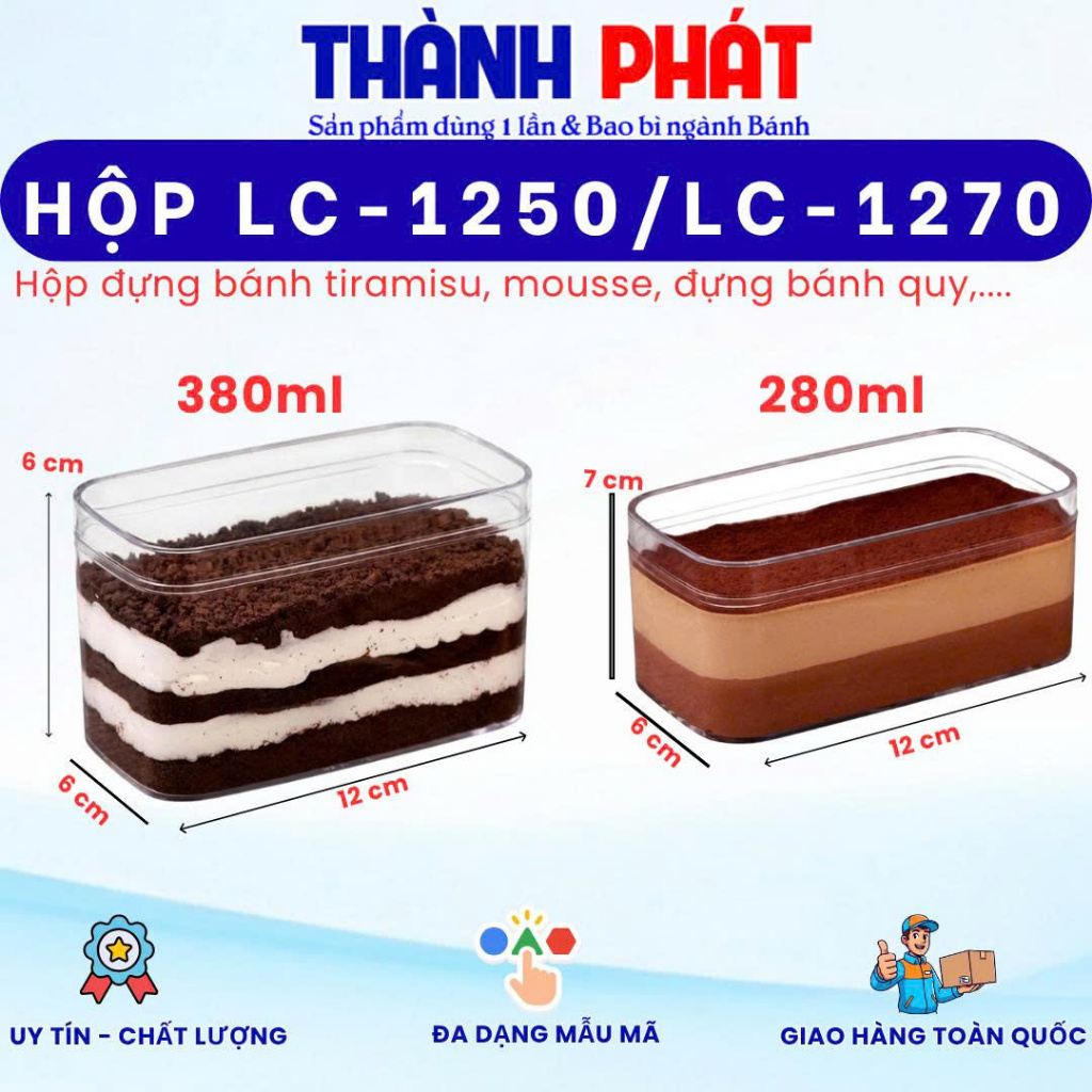 20 Hộp Mica mousse JL001 / 1250 / 1270 - Hộp mica chữ nhật Đựng Bánh Mứt Tết – Đựng Bánh Quy, Hạt, M