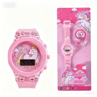 Đồng hồ ngựa pony có đèn màu trắng - dồng hồ trẻ em