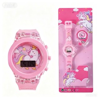 Đồng hồ ngựa pony có đèn màu trắng - dồng hồ trẻ em