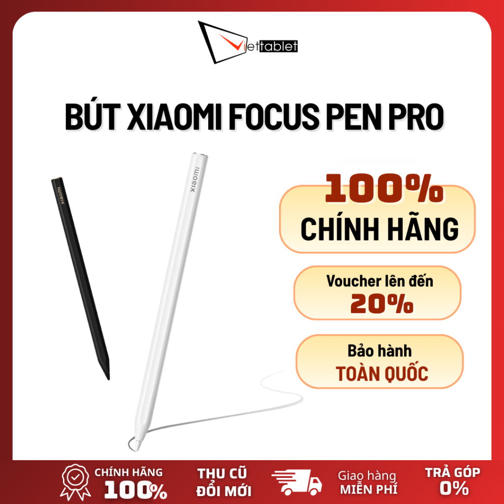 Bút Xiaomi Focus Pen Pro cho Pad 7, Pad 8 - Hàng Chính Hãng, Bluetooth, Sạc từ tính