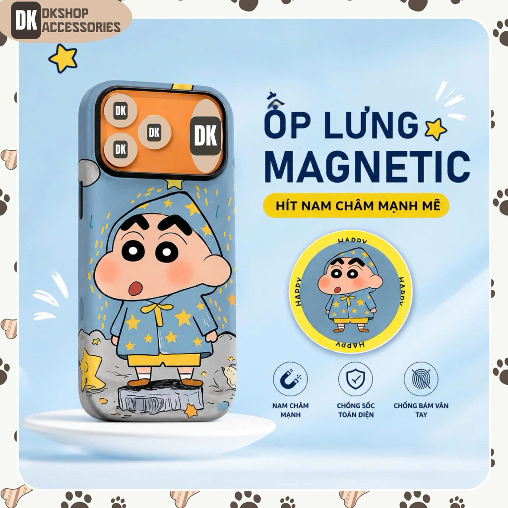 Ốp Lưng IP Shin Cậu Bé Bút Chì Từ Tính Kèm Popsocket - Chống Sốc | DKshop