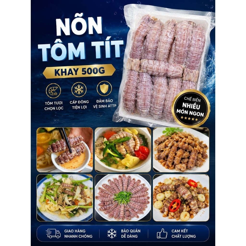Nõn Thịt tôm tít. Hộp 500g(giao hỏa tốc)