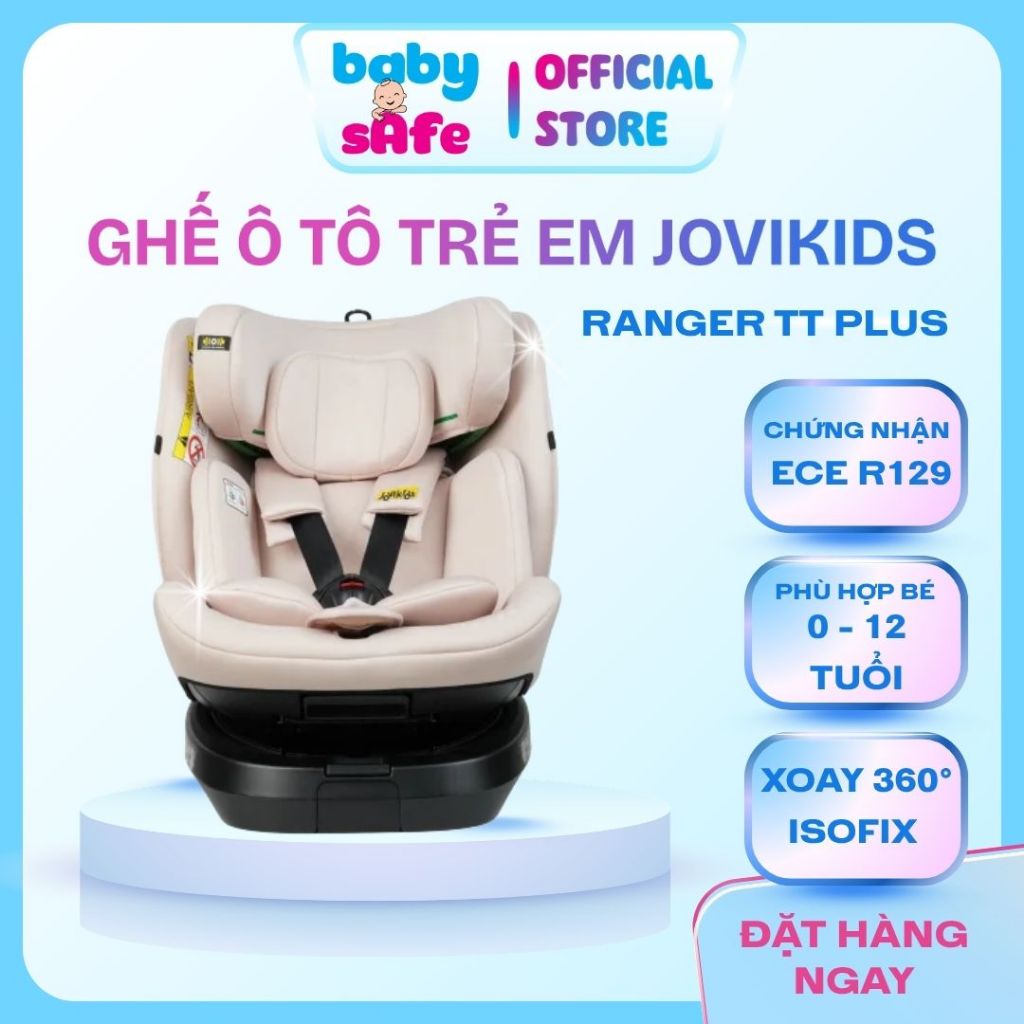 Ghế ngồi ô tô cho bé Jovikids RANGER TT Plus ghế xoay 360° đạt tiêu chuẩn ECE R129 cho trẻ 0-12 tuổi