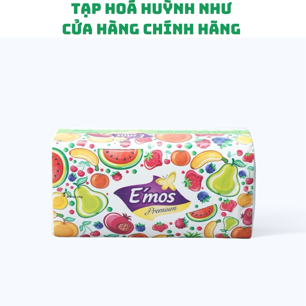[CHÍNH HÃNG]<Gói 230 tờ>Combo 2 gói khăn ăn Emos rút 2 lớp hoa quả 24mm