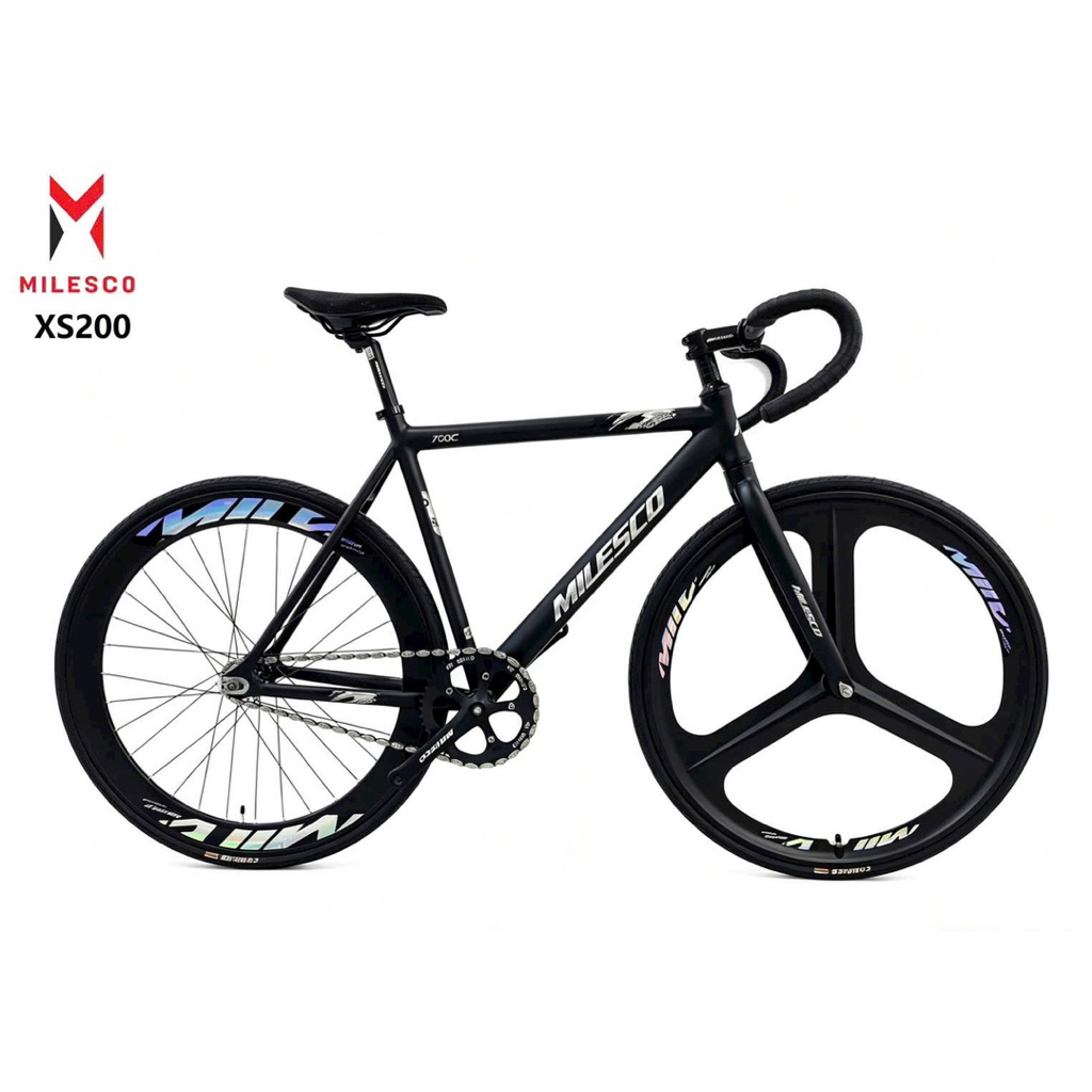 Xe Đạp Fixgear MILESCO XS200 Gen 3 Khung Nhôm Vành 3 Đao Và Milesco XS100 - Gen 2 vành 4cm Giá Tốt -