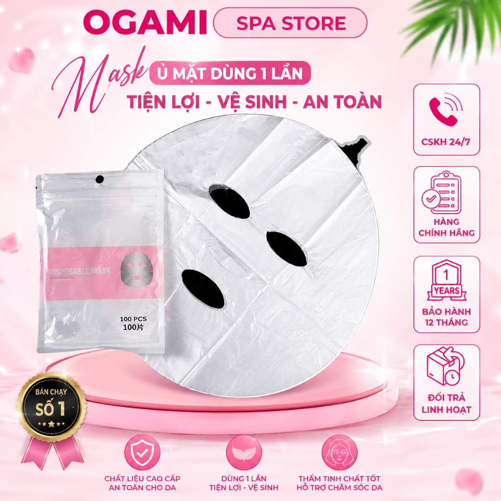 Mặt Nạ Ni Lông Ủ Tê Mặt Gói 100 Miếng Linong Đăp Mặt Chất Liệu Pe