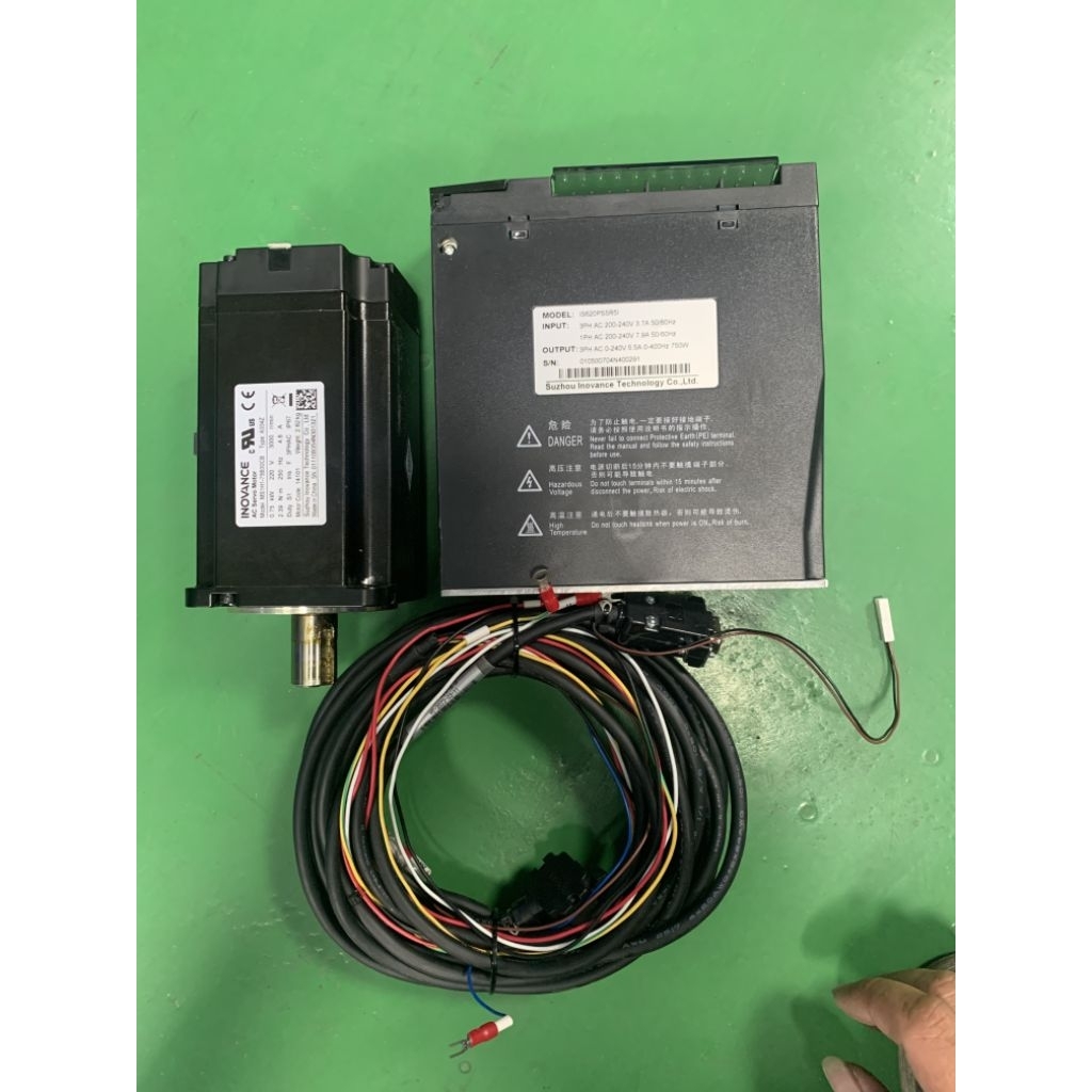 [HÀNG THÁO MÁY] Full Bộ AC Servo Inovance 750W CÓ PHANH TỪ Tháo Máy (Driver IS620PS5R5I + Motor MS1H