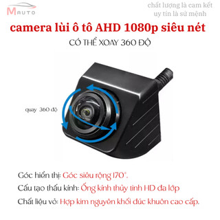 Camera Lùi Ô Tô Chỉnh 360 Độ AHD Siêu Nét Ban Ngày Đêm Chip GC2053 Chống Nước IP67 Hỗ Trợ Đỗ Xe An Toàn, Camera re