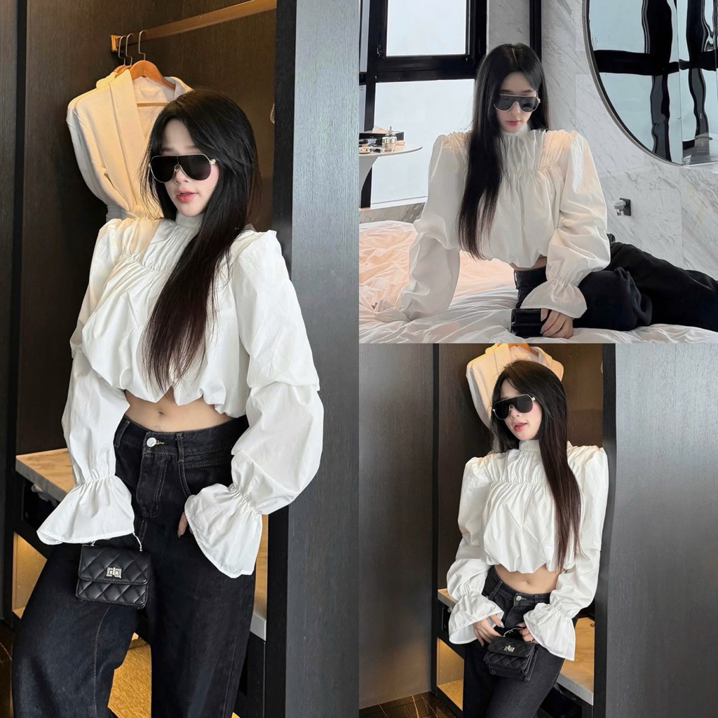 |EMLY | ÁO CROTOP TAY BỒNG PHONG CÁCH DOUYIN nhà SANGHI