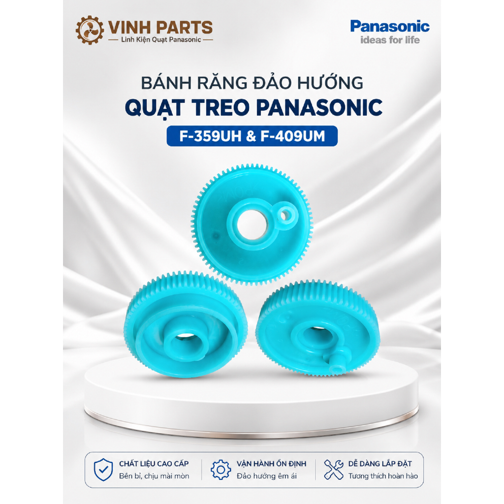 BÁNH RĂNG QUAY XANH LỚN QUẠT TREO - QUẠT BÀN PANASONIC F400C - F-409UM VÀ KDK P40U -D30BM0310B-1