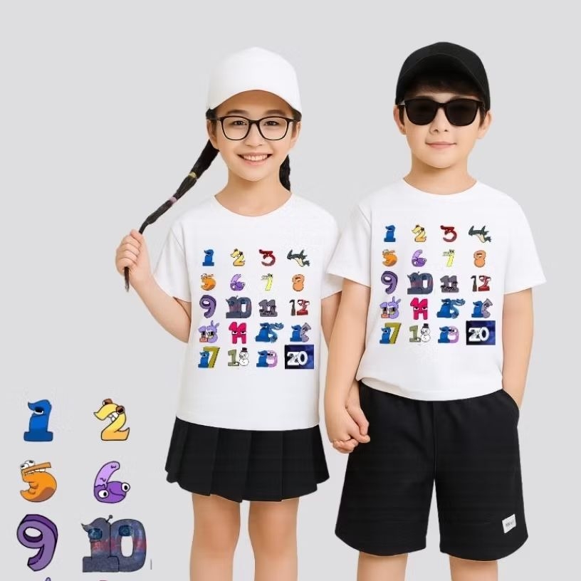 Áo Thun In Hình New Number lore 1-20 dành cho bé trai bé gái yêu thích F1020