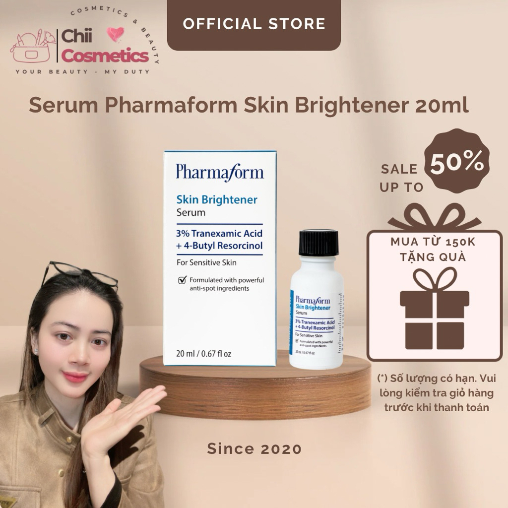 Serum Pharmaform Skin Brightener Sáng Da 3% Tranexamic acid + 5% Niacinamide 20ml