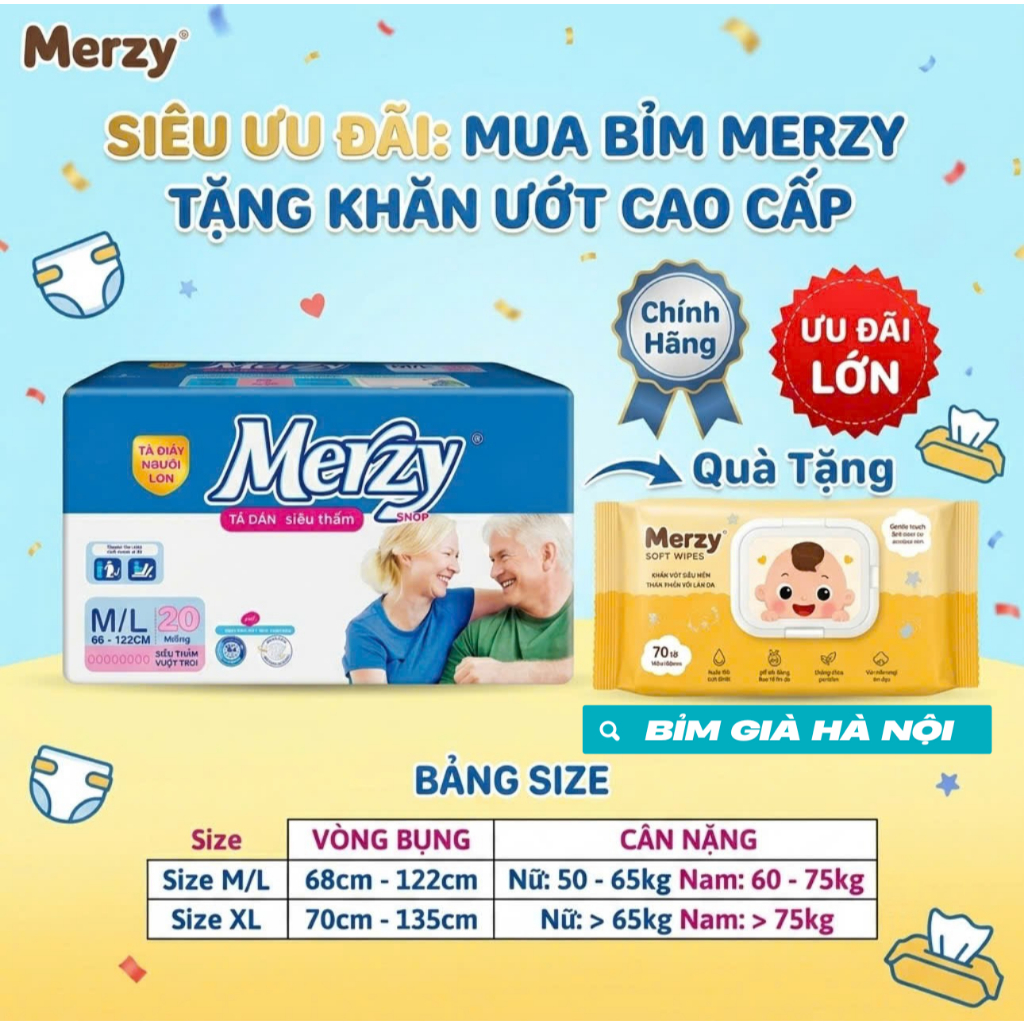 Bỉm già Merzy XL20 ML20 M20 siêu thấm #merzy #bỉm merzy #bỉm già merzy #tã già Merzy #tã merzy #bỉm 