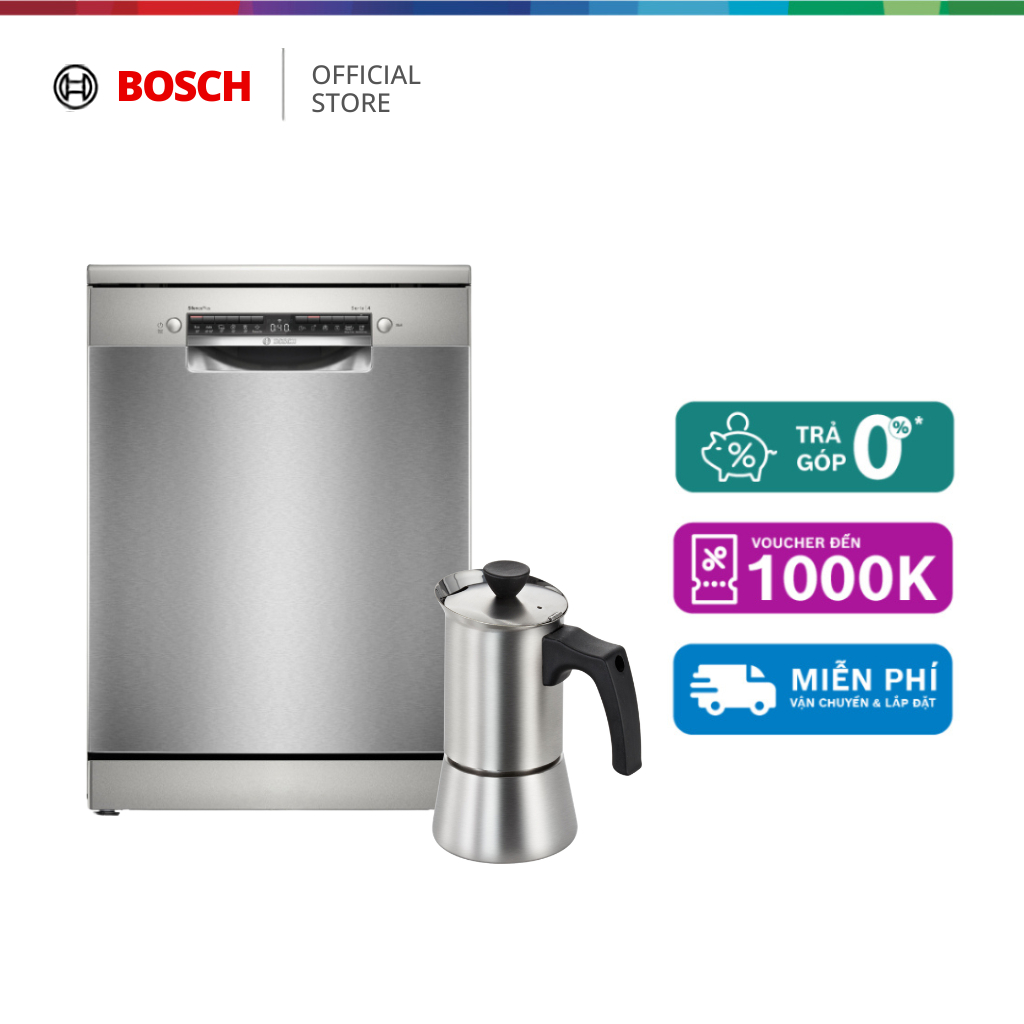 Combo: Máy Rửa Chén Độc Lập 14 Bộ Bosch – Series 4 (60cm) & Máy pha cà phê Espresso Bosch - Phụ kiện