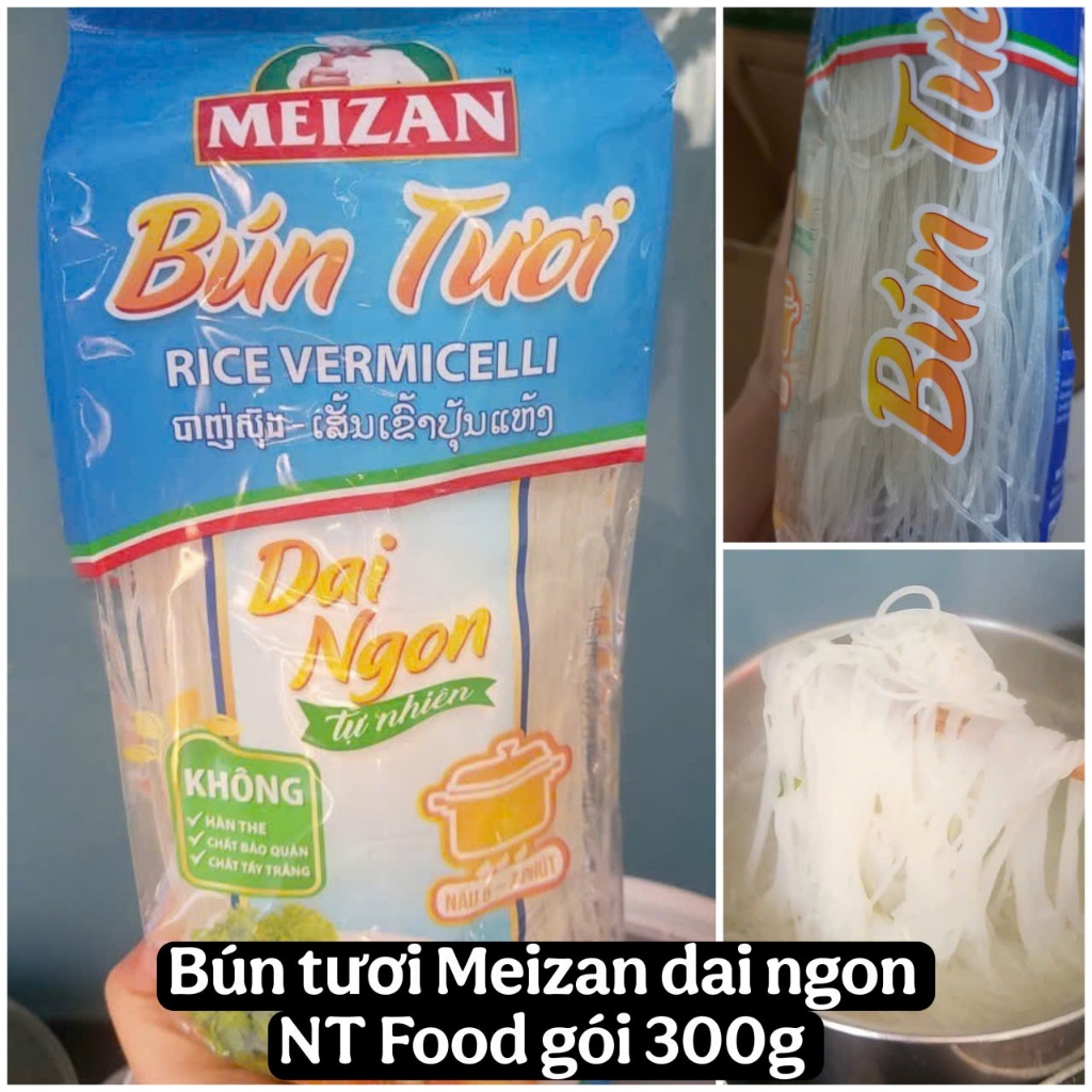 Bún tươi gạo trắng dai ngon không bở Meizan gói 300g