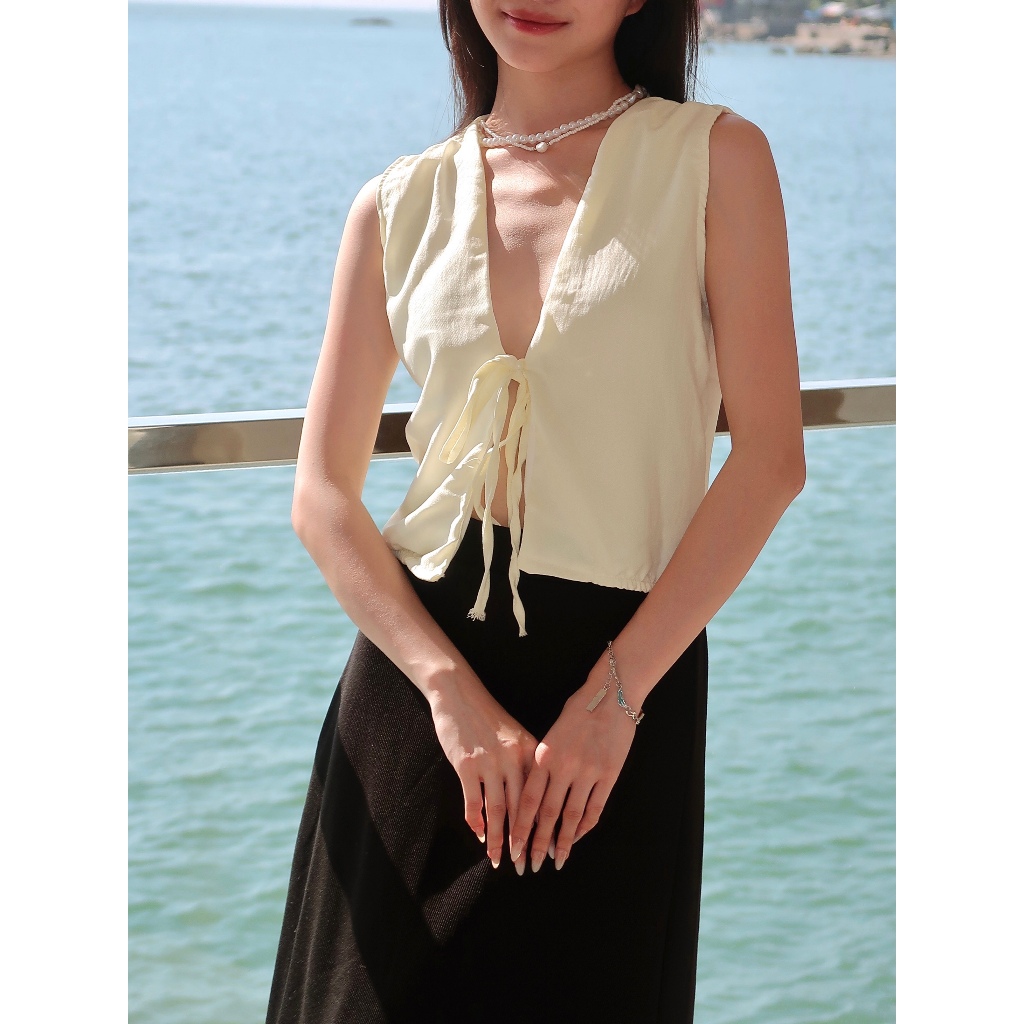 [OFF 50%] Summer Top | Áo Croptop Blanca Cột Dây | Blanca Concept BC25.015