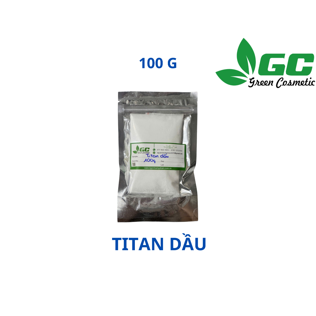 [HCM] Titan dioxide dầu ( TiO2 ) - có HD Chất làm trắng ảo trong kem - nguyên liệu mỹ phẩm Greencosmetic 50g, 100g, 500g