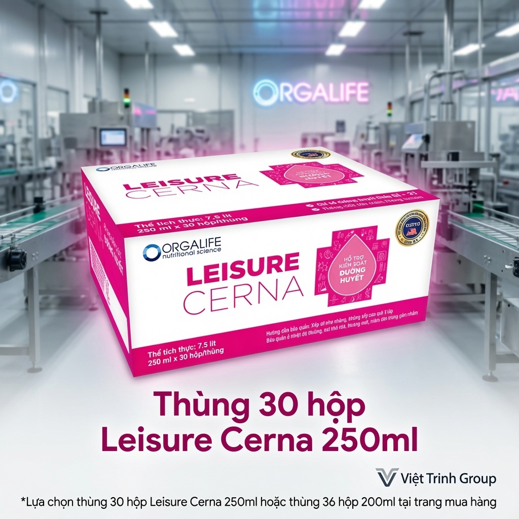 [HỎA TỐC] Thùng 30 hộp Soup uống dinh dưỡng kiểm soát đường huyết cho người tiểu đường Leisure Cerna