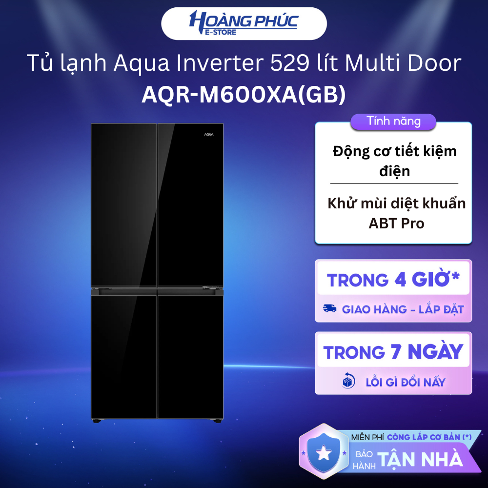 AQR-M600XA(GB) - Tủ lạnh Aqua Inverter 529 lít Multi Door AQR-M600XA(GB) {Ship HCM 0Đ}