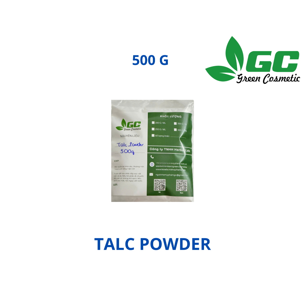 [HCM] Talc powder - Bột talc - nguyên liệu mỹ phẩm Greencosmetic 100g, 500g, 1 kg