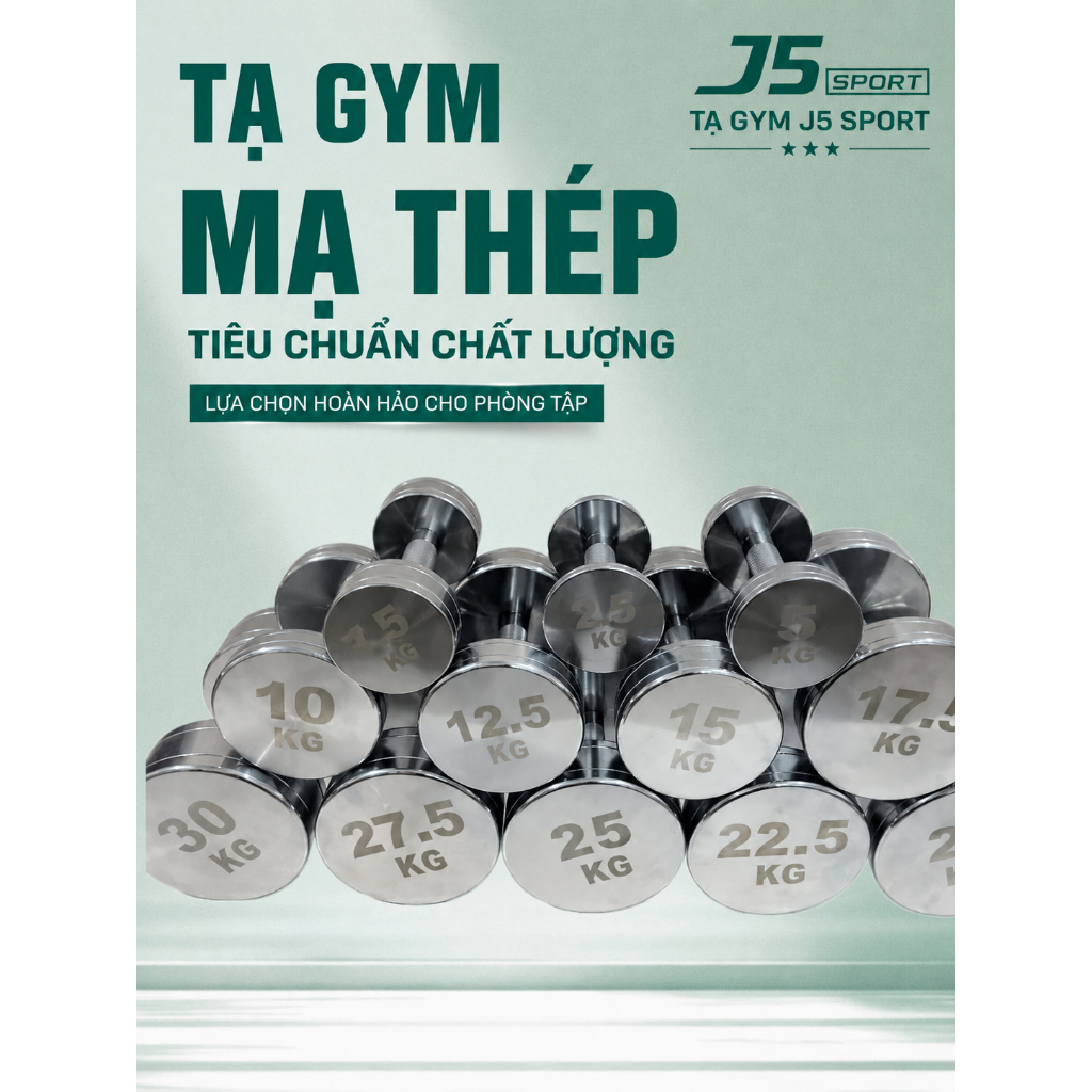 Tạ tay Dumbells HomeGym mạ điện bằng thép nguyên chất cao cấp dành cho nam và nữ tập thể dục tại nhà