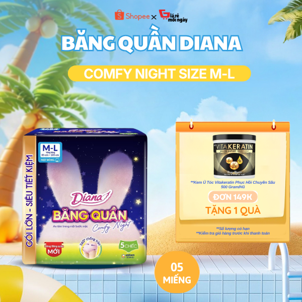 Diana Băng Quần Comfy Night Size M-L 5 Chiếc/Gói