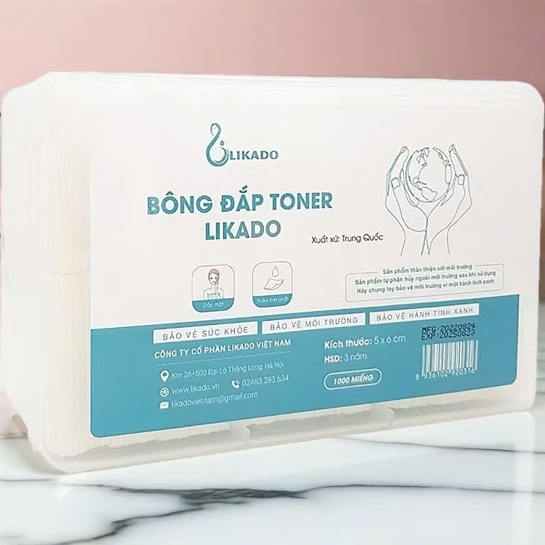 BÔNG ĐẮP TONER/ LOTION LIKADO 1000 MIẾNG
