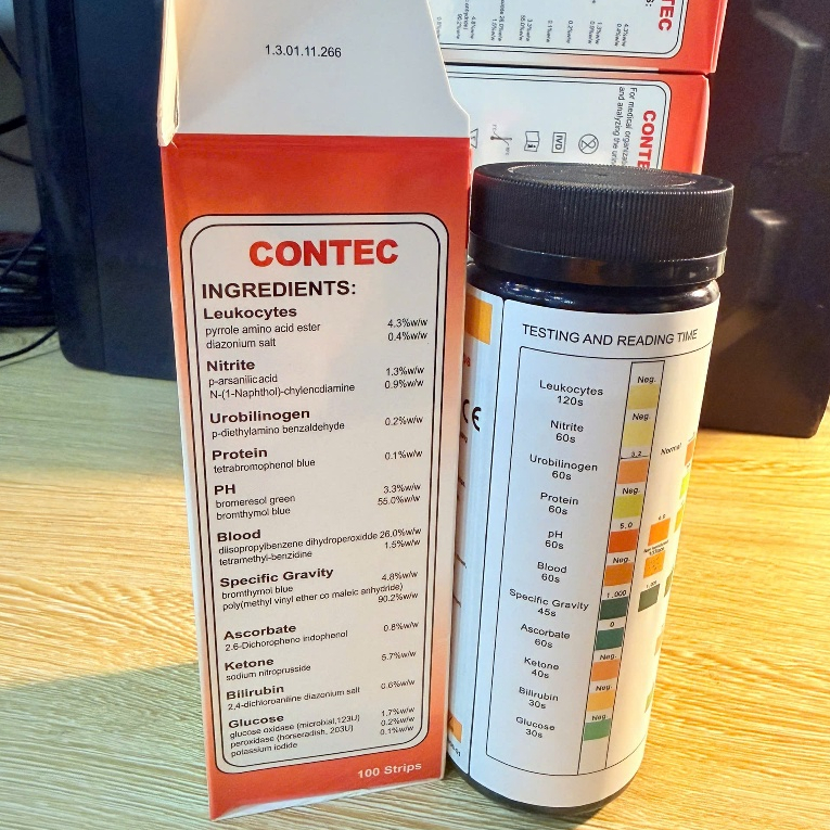 Que Thử Test Nước Tiểu 11 Thông Số CONTEC dùng cho máy xét nghiệm nước tiểu BC400/ CONTEC
