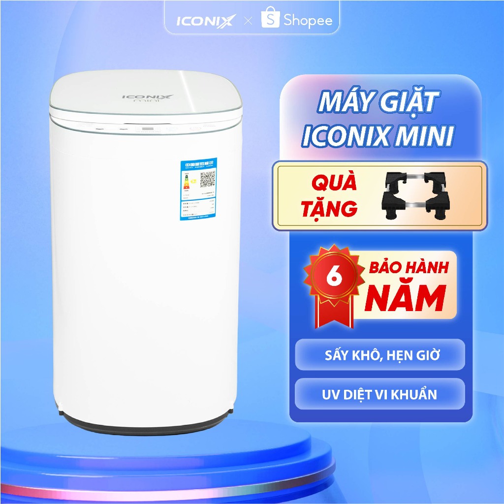 Máy giặt ICONIX MINI tự động 100% - vắt , giặt , sấy khô , khử khuẩn bằng tia…