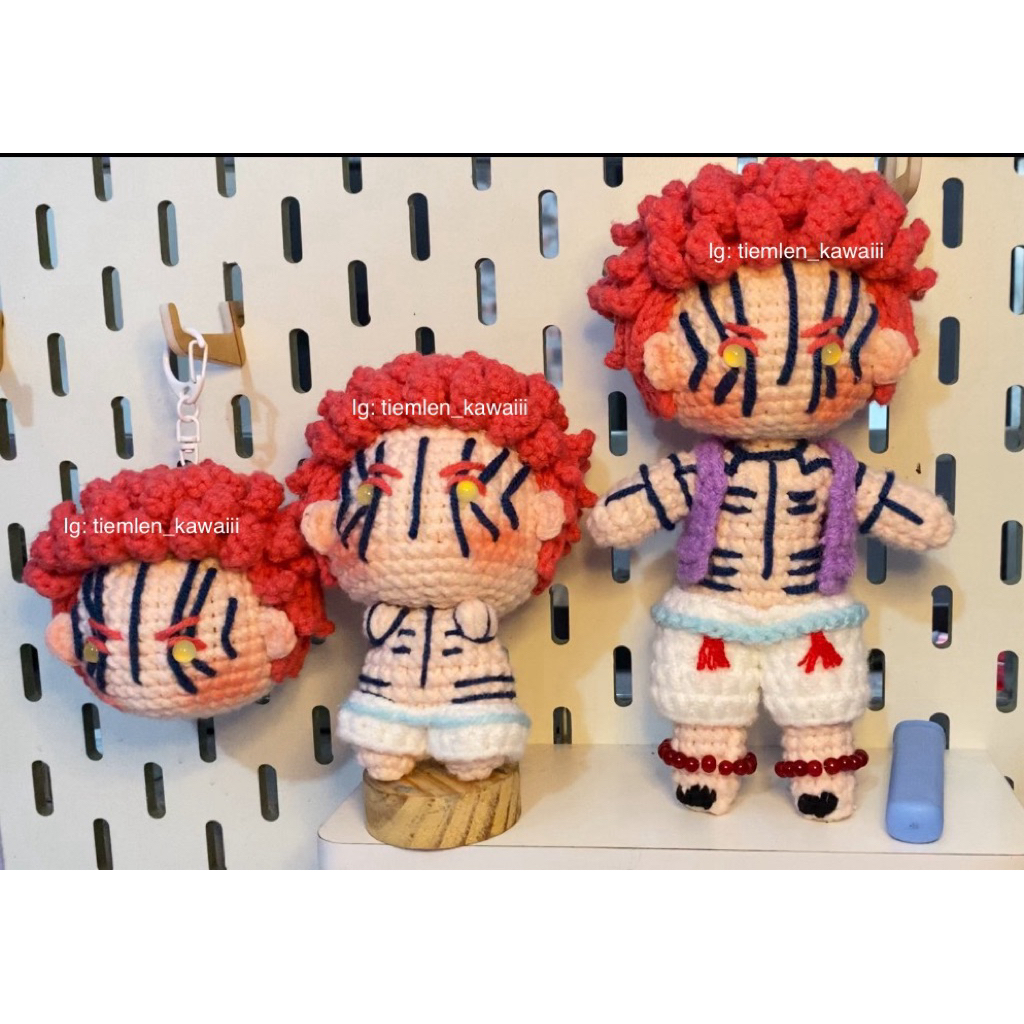 móc khoá doll len akaza demonslayer các size