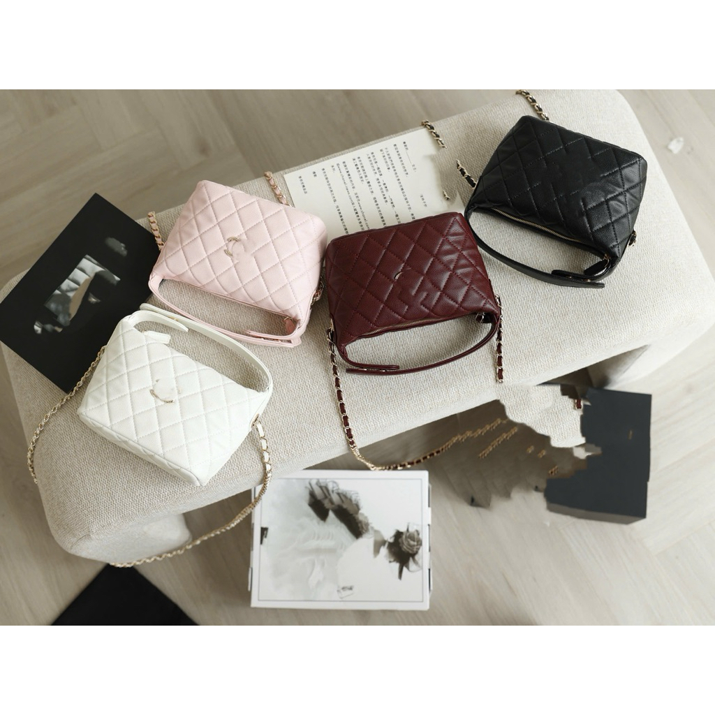 Túi Xách Hobo Trắng Đen Đỏ Hồng Size 18x15  -  M0726