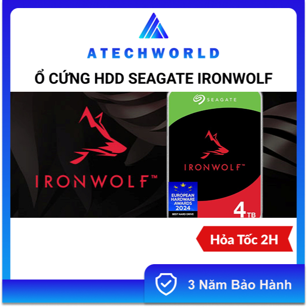 Ổ Cứng NAS Seagate Ironwolf 6TB Dùng Cho Doanh Nghiệp  – Hàng Chính Hãng - BH 3 Năm - Có Xuất VAT