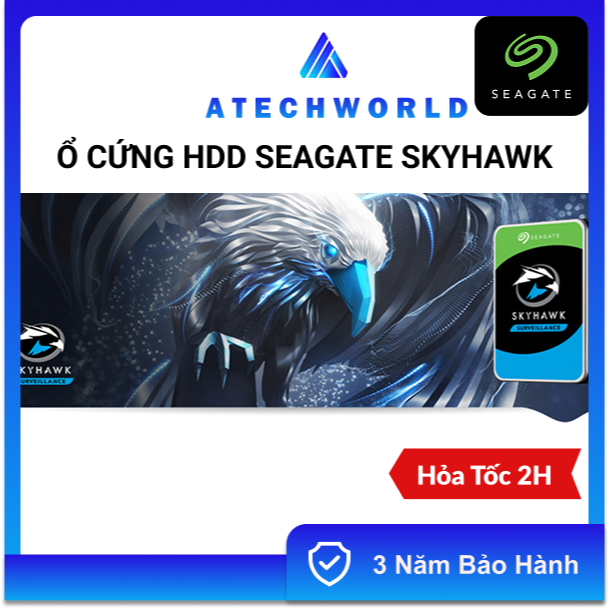 Ổ Cứng Seagate Skyhawk 1TB 2TB 3TB 4TB 6TB 8TB Chuyên Camera – Hàng Chính Hãng - BH 3 Năm - Có Xuất 