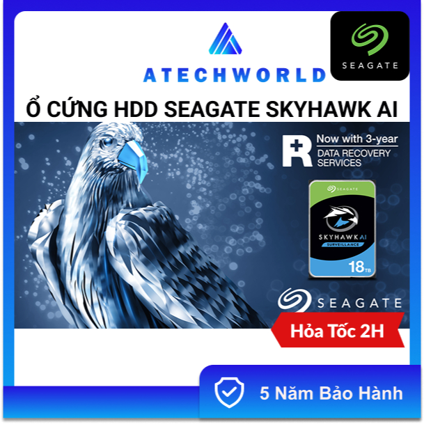 Ổ Cứng Seagate Skyhawk AI 8TB 10TB 12TB 16TB 18TB 20TB 24TB 7200RPM – Hàng Chính Hãng - BH 5 Năm - C