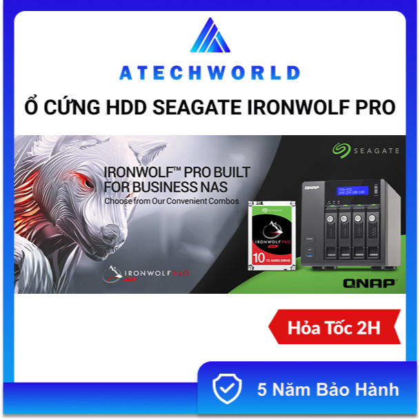 Ổ Cứng NAS Seagate Ironwolf Pro 12TB 14TB 16TB 18TB 20TB 22TB 24TB – Hàng Chính Hãng - BH 5 Năm - Có