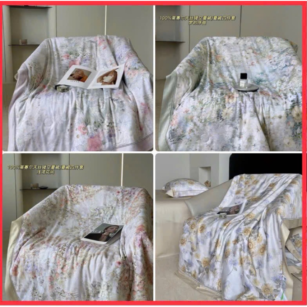 Chăn hè lụa Tencel cao cấp họa tiết
