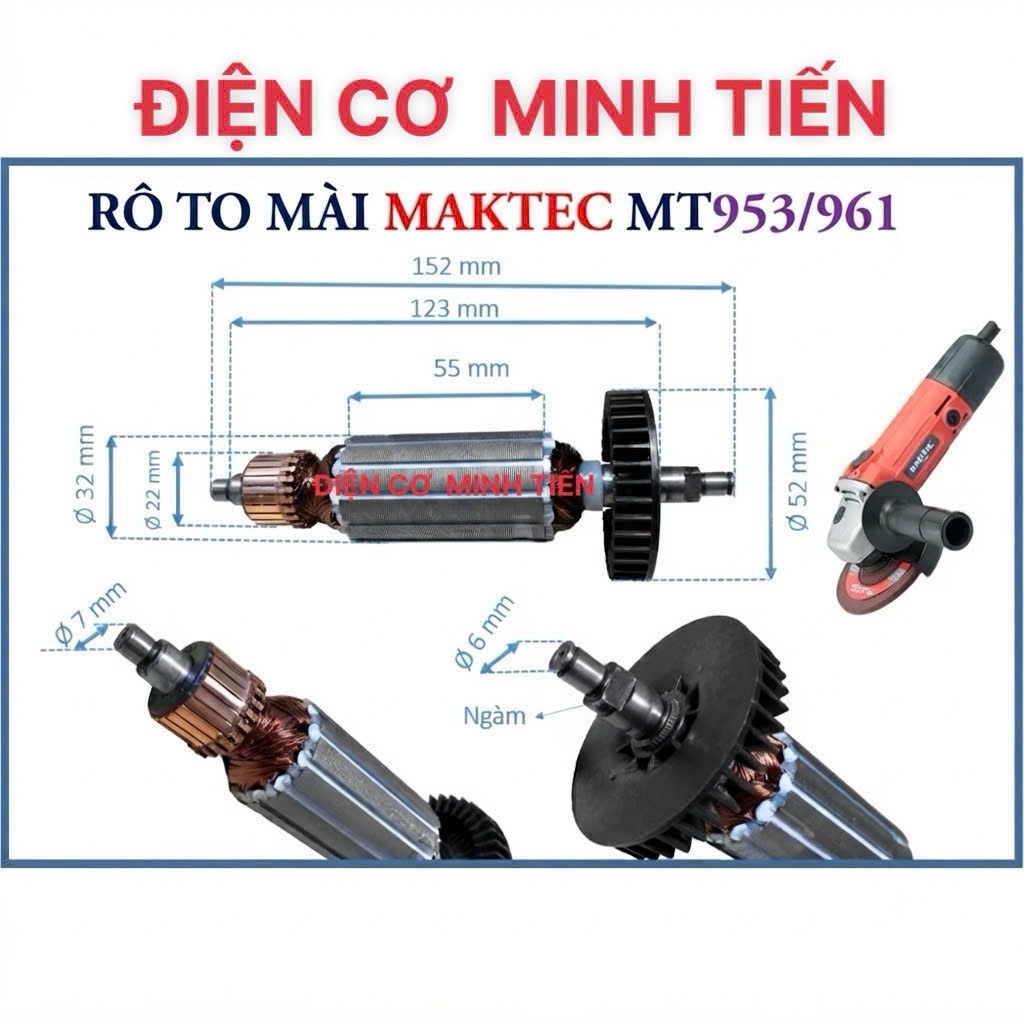 maktec - RÔ MÀI MAKTEC MÃ 953 - 961, RUỘT MÀI 1 TẤC MAKTEC MÃ MT953  MT961.
