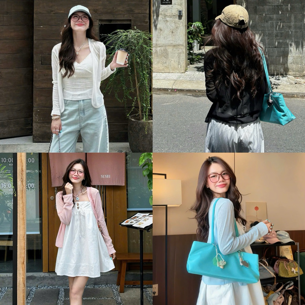 (ẢNH OLDSCHOOL) Áo cardigan nữ thun giấy mỏng dáng vát cong tay dài AK203 | BigBuy360 - bigbuy360.vn