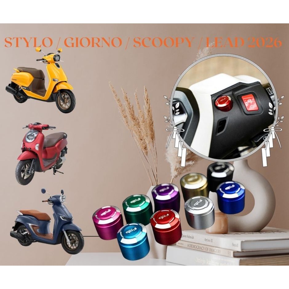 Nút chụp gương Gh Racing Stylo / Giorno / Scoopy / Lead 2026 CNC