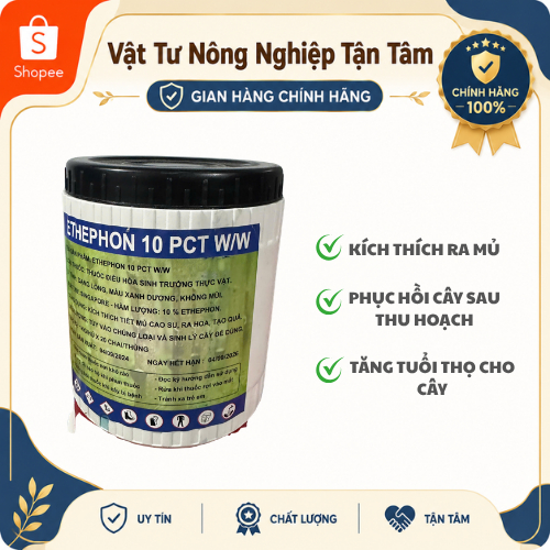 Chính Hãng Kích Mủ Cao Su Ethephon 10 PCT - Ethephon 10 - 1kg - Kích Mủ Ethephon Nắp Đen - VTNNTT