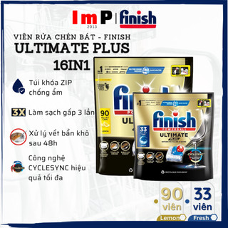 Viên rửa bát finish quantum - ultimate all in 1 - plus - 12&14+in1 - rửa siêu sạch - imp