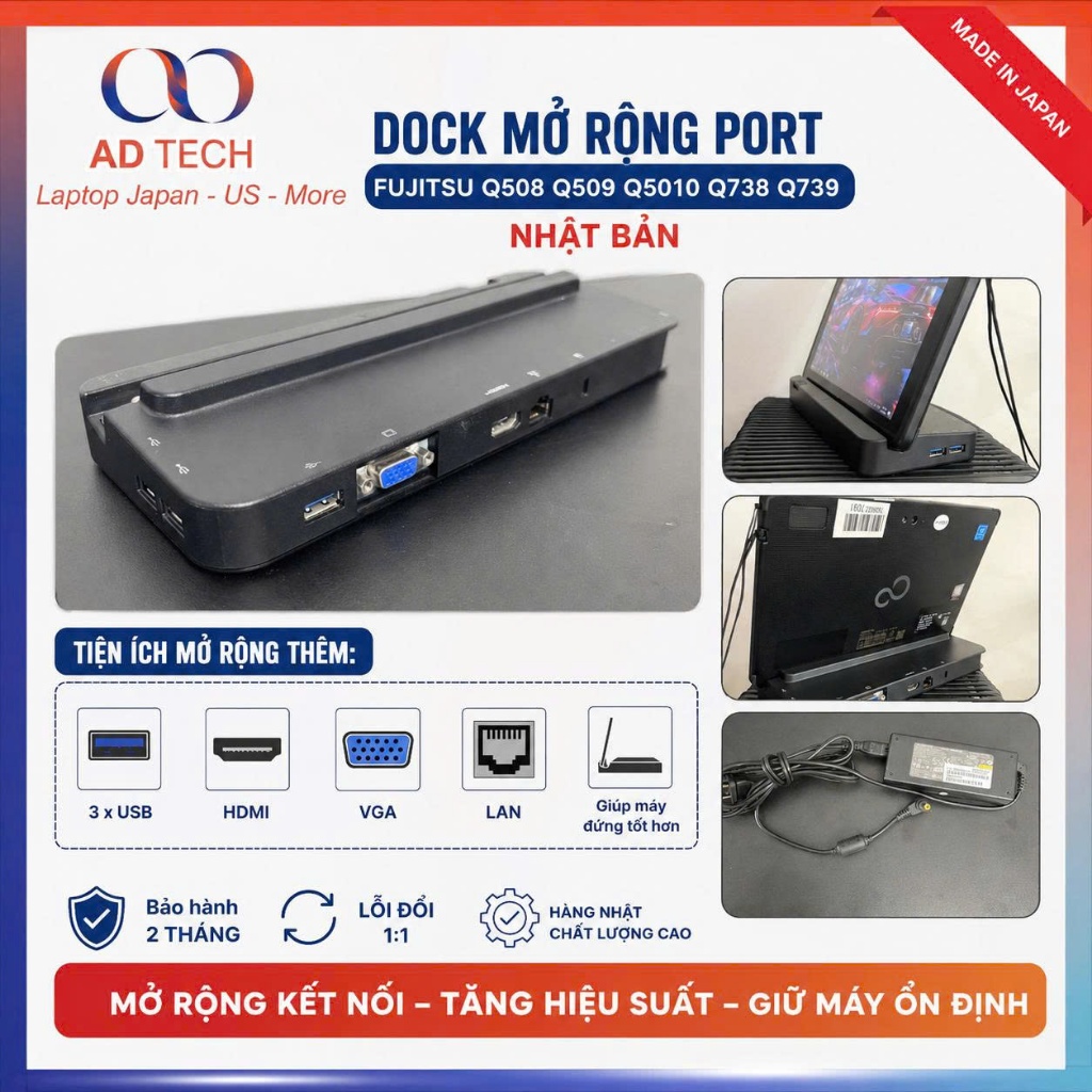 Dock mở rộng cổng kết nối fujitsu Q507/Q616/Q665/Q736/Q775/Q737