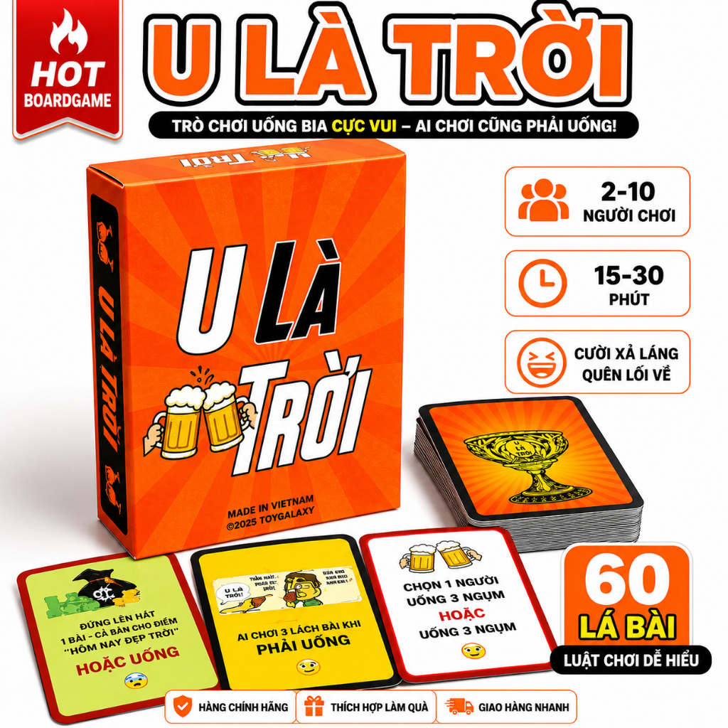 Bài U Là Trời (18+) ToyGalaxy - Bộ Bài Drinking Game Uống Rượu Bia Giải Trí Cho Nhóm Bạn Party Board