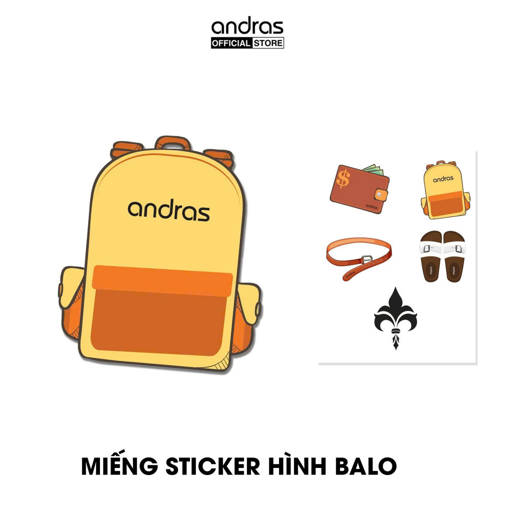 Sticker dán hình balo nam da Microfiber Andras Brand - BL03