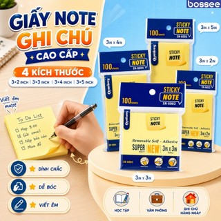 Giấy Note Ghi Chú, Set 100 Tờ Giấy Nhớ Cao Cấp
