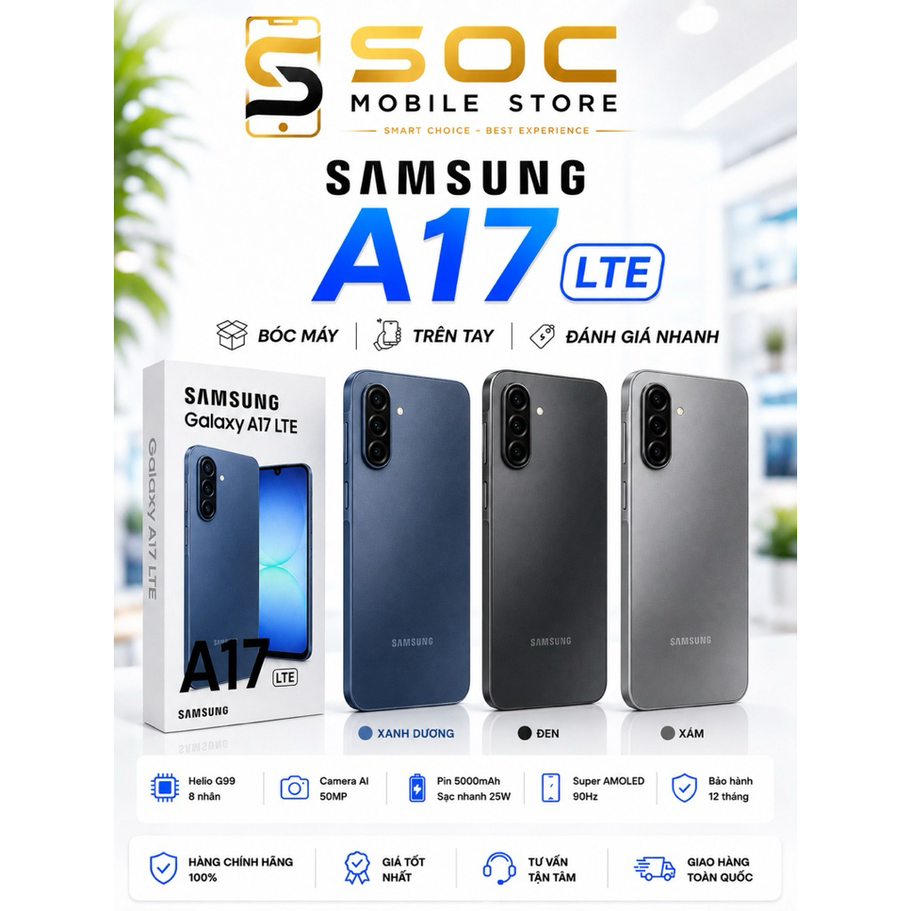 [ S2 A17 + VAT ] Điện Thoại Samsung Galaxy A17 LTE 8GB 128 GB - Hàng Chính Hãng