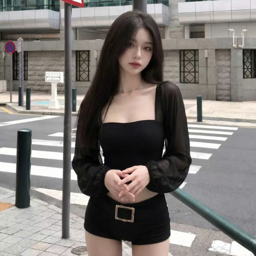Áo thun phối lưới co giãn siêu dễ thương chất liệu thun cotton KINI Style | BigBuy360 - bigbuy360.vn